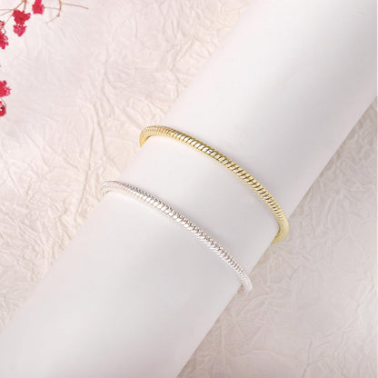 Charm Bracelet, 925 Sterling Silver Bracelets for Women 6.5",7",7.5",8",9" Available Dainty Snake Chain Bracelet Non Tarnish Jewelry Gifts for Her