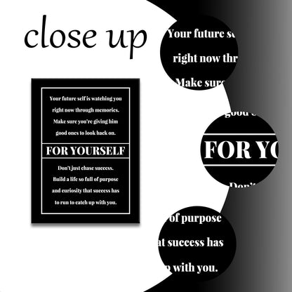 Motivational Canvas Wall Art For Yourself Entrepreneur Quotes Poster Print Inspirational Pictures Painting for Office Class Room School Wall Decoration Stretched and Framed [18''Wx24''H]