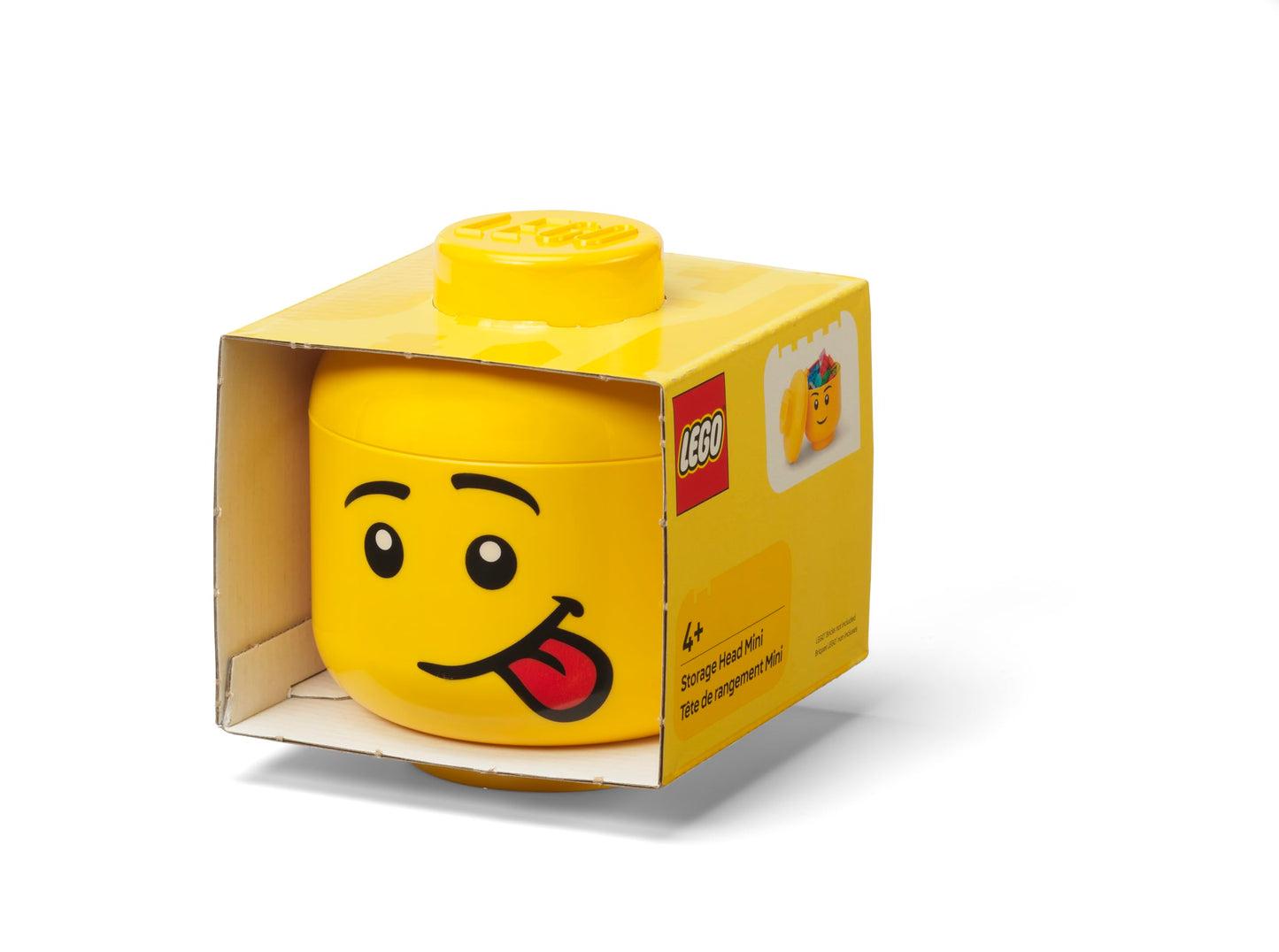 Room Copenhagen, Lego Storage Heads Stackable Storage Container - Buildable Organizational Bins for Kid’s Toys and Accessories - 6.30 x 6.30 x 7.28in - Small, Silly, Holds 250 Bricks