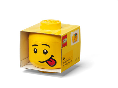 Room Copenhagen, Lego Storage Heads Stackable Storage Container - Buildable Organizational Bins for Kid’s Toys and Accessories - 6.30 x 6.30 x 7.28in - Small, Silly, Holds 250 Bricks