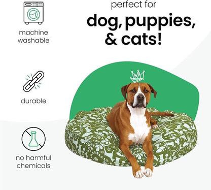 Molly Mutt Amarillo by Morning Dog Bed Duvet Cover, GOTS-Certified 100% Organic Cotton Canvas Cover for Dog, Puppy, or Cat Bed, Durable, Washable, and Free of Harmful Chemicals, Round, 36"x5"