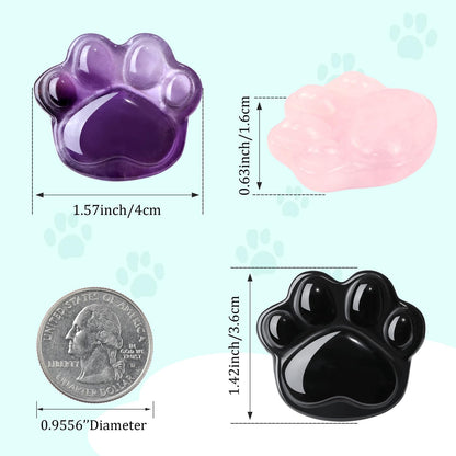 NUKAYAI Green Aventurine Cat Paw Crystal Statue Carved Figurines for Healing Crystals Lucky Kitten Trinkets Sculpture Decor Handcrafted Worry Stone Natural Spiritual Women Gifts for Cat Lovers