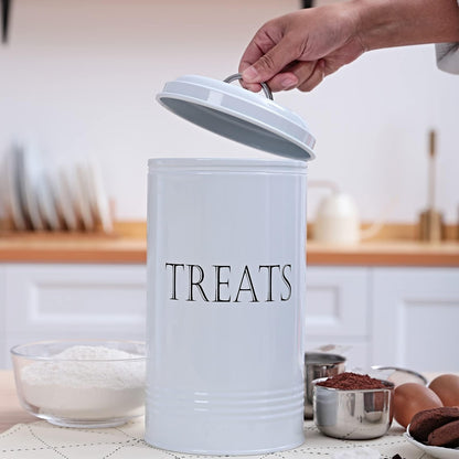 Brightalk Treat Jar with Lid, Cookies Treat Container Counter Top Canister Decorative Storage Container for Farmhouse Kitchen