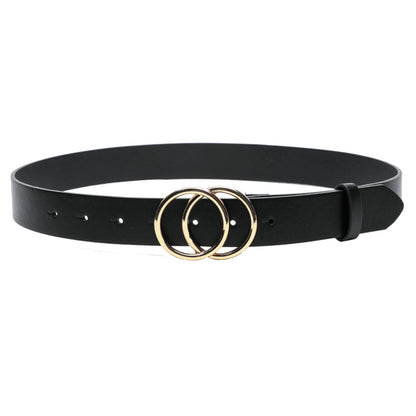 Earnda Women's Leather Belt Fashion Soft Faux Leather Waist Belts For Jeans Dress Black Large