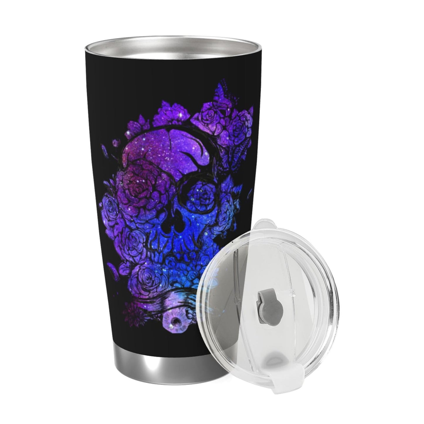 BCQJNB Skull Candy Purple Sugar Gifts For Women Tumbler, 20 Oz Stainless Steel Travel Coffee Mug