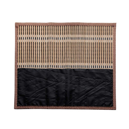 NUOBESTY Roll-up Bamboo Brush Holder Portable Calligraphy Pen Storage Organizer Writing Brush Holder for Painters Artist Students