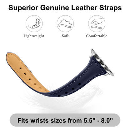 OULUCCI Leather Bands Compatible Apple Watch Bands For Women 38mm 40mm 41mm 42mm 44mm 45mm 46mm 49mm, Top Grain Leather Band Replacement Strap for iWatch Ultra SE SE2 Series 11 10 9 8 7 6 5 4 3 2 1