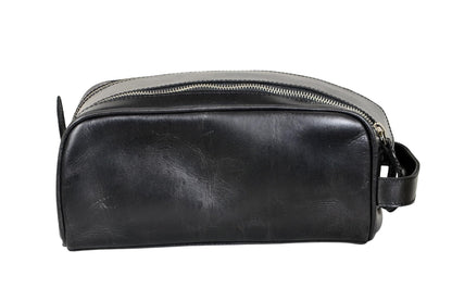 MILITARIA STUFFS Premium Buffalo Leather Toiletry Bag for Men & Women With Waterproof Lining, Grooming Travel Pouch, Unisex Wash Bag for Toiletries, Shaving & Cosmetic Organizer for Men & Women