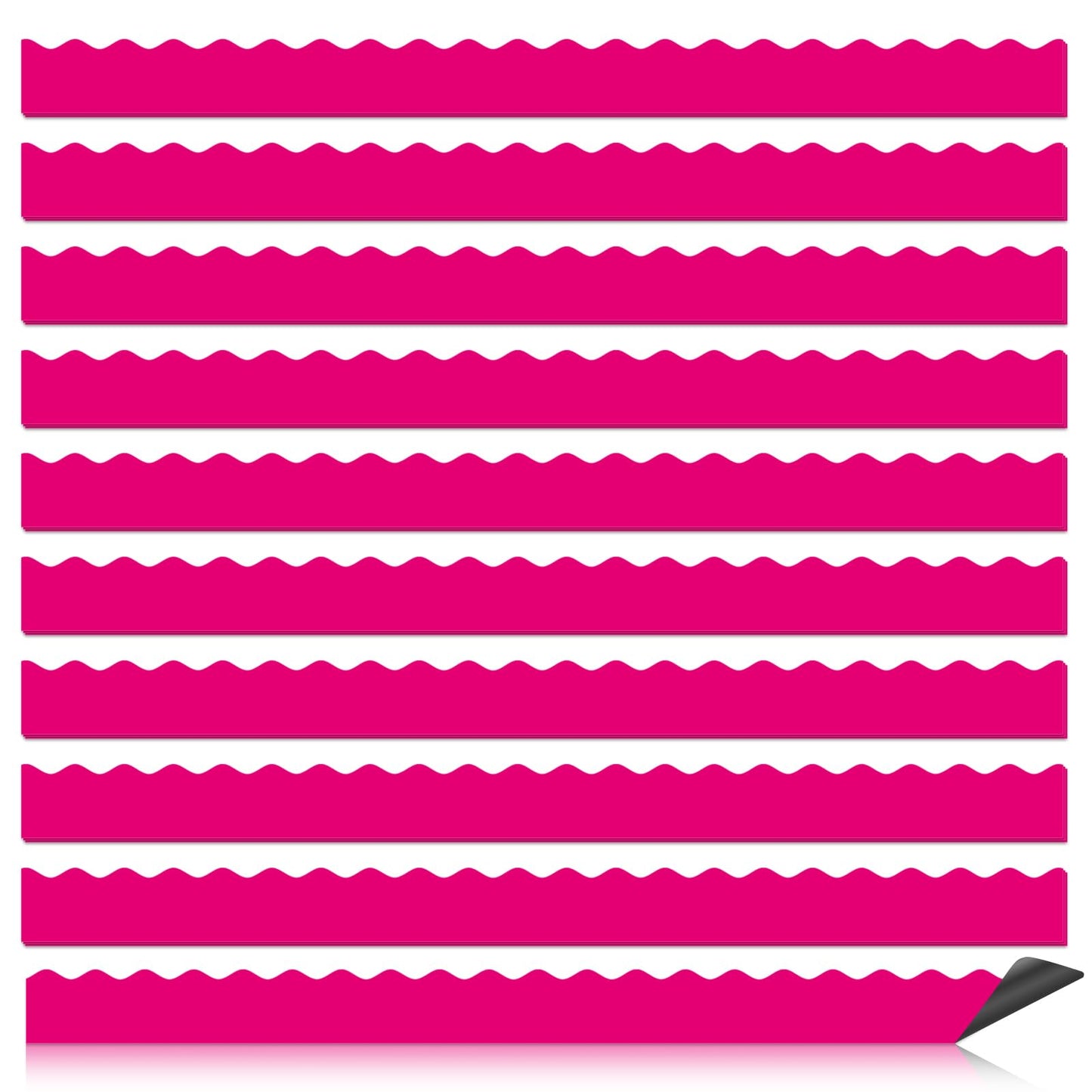 30 Pcs Magnetic Borders for Classroom Whiteboard - Rose Red Magnetic Bulletin Board Border Set - Scalloped Chalkboard Border Strips for Teachers, Parents, DIY Home,School & Office Decoration