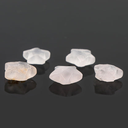 CRYSTALINES 5pcs, Wholesale Natural Rose Quartz Gemstones, Bulk Star Shape Stones, Assorted Loose Supply, DIY Craft-Jewelry Making, Chakra Healing Crystals, Gem Collection, 8-12mm