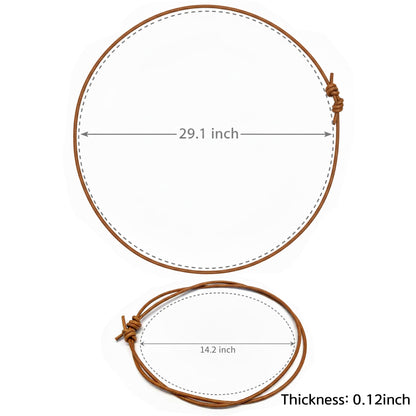 Leporem Genuine Leather Thick Cord Necklace, Dark Brown Woven Surfer Pendant, Adjustable Unisex Collar Jewelry (Brown)