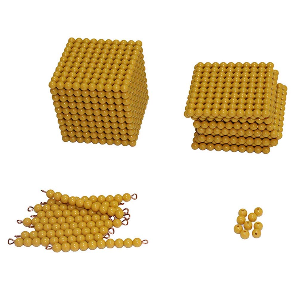 Kghios Montessori Math Beads Materials Thousand Cube Decimal System Bank Game Hands-on Math Manipulative for Kids - Teach Number Concepts, Place Value and Measurement - Math Learning Tools for Kids
