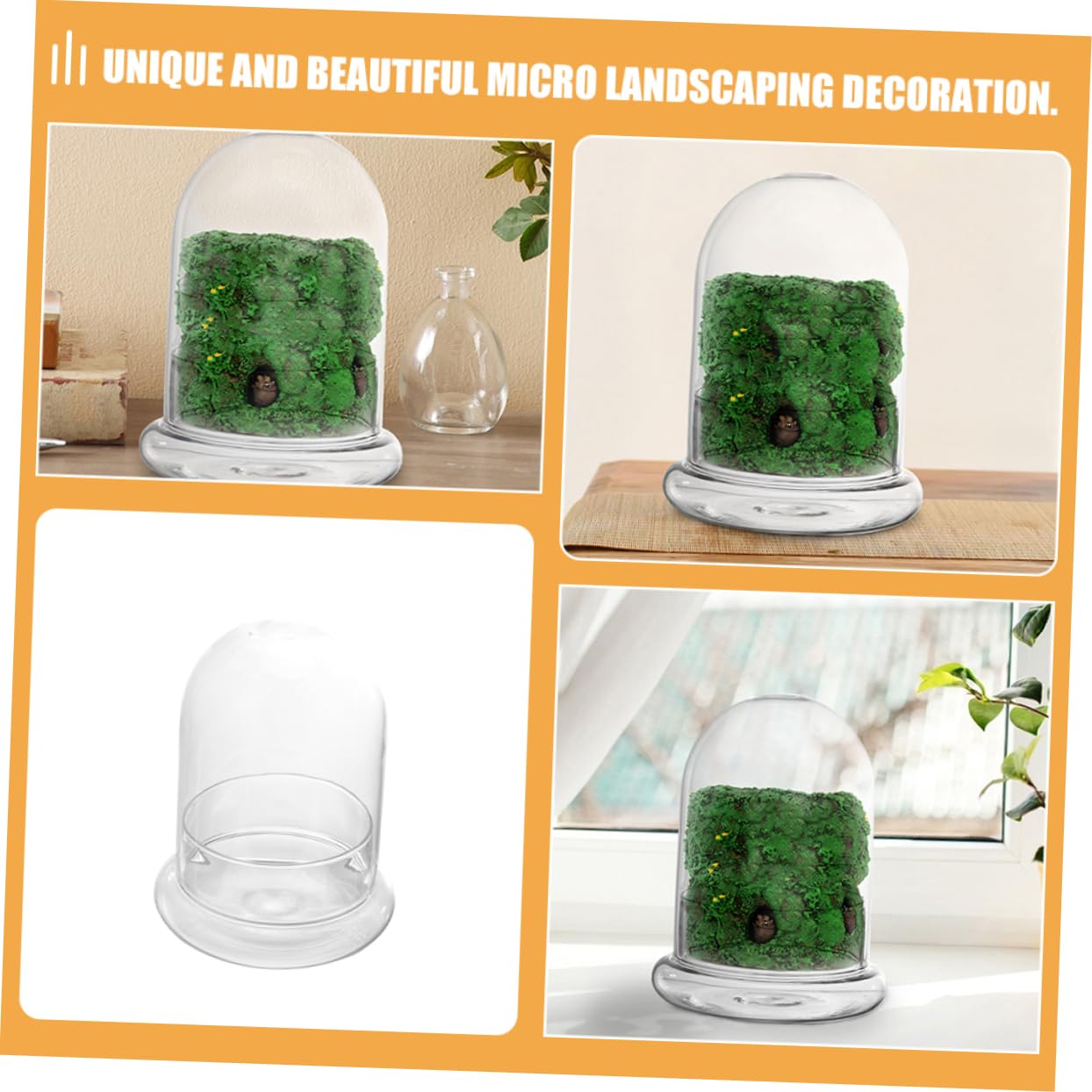 VANZACK 2pcs Moss Landscape Bottle DIY Plant Terrarium Glass Container for Indoor Home