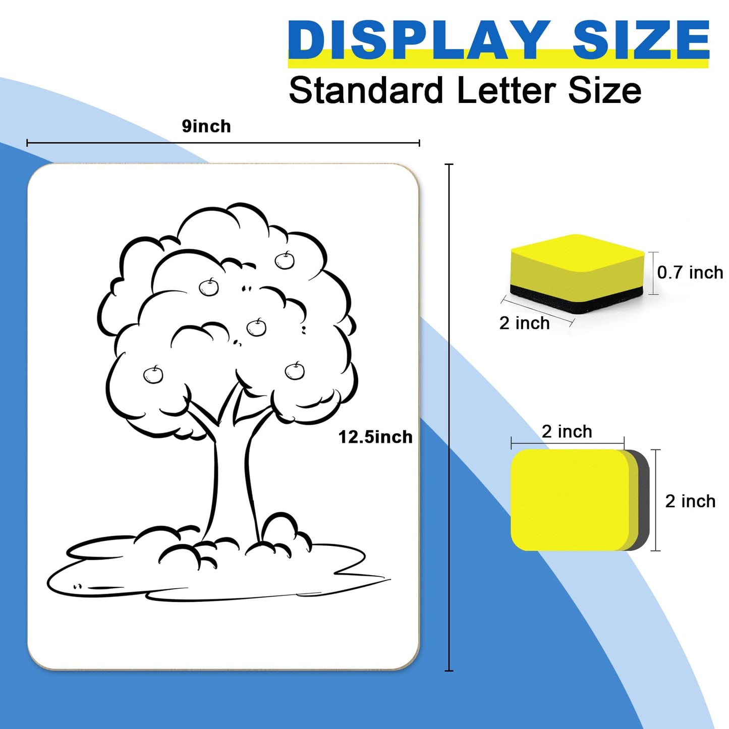 Dry Erase Lapboards, HERKKA 8 Pack Double Sided Small Dry Erase Whiteboards 9 x 12.5 Inch with 8 Erasers, Small Dry Erase Boards for Classroom Teacher Supplies, Personal White Boards for Students