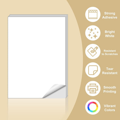 BESTEASY Sticker Paper 8.5" x 11" Full Sheet Label Stickers for Laser & Inkjet Printers, Self-Adhesive Paper Shipping Labels (8000 Sheets,8000 Labels)
