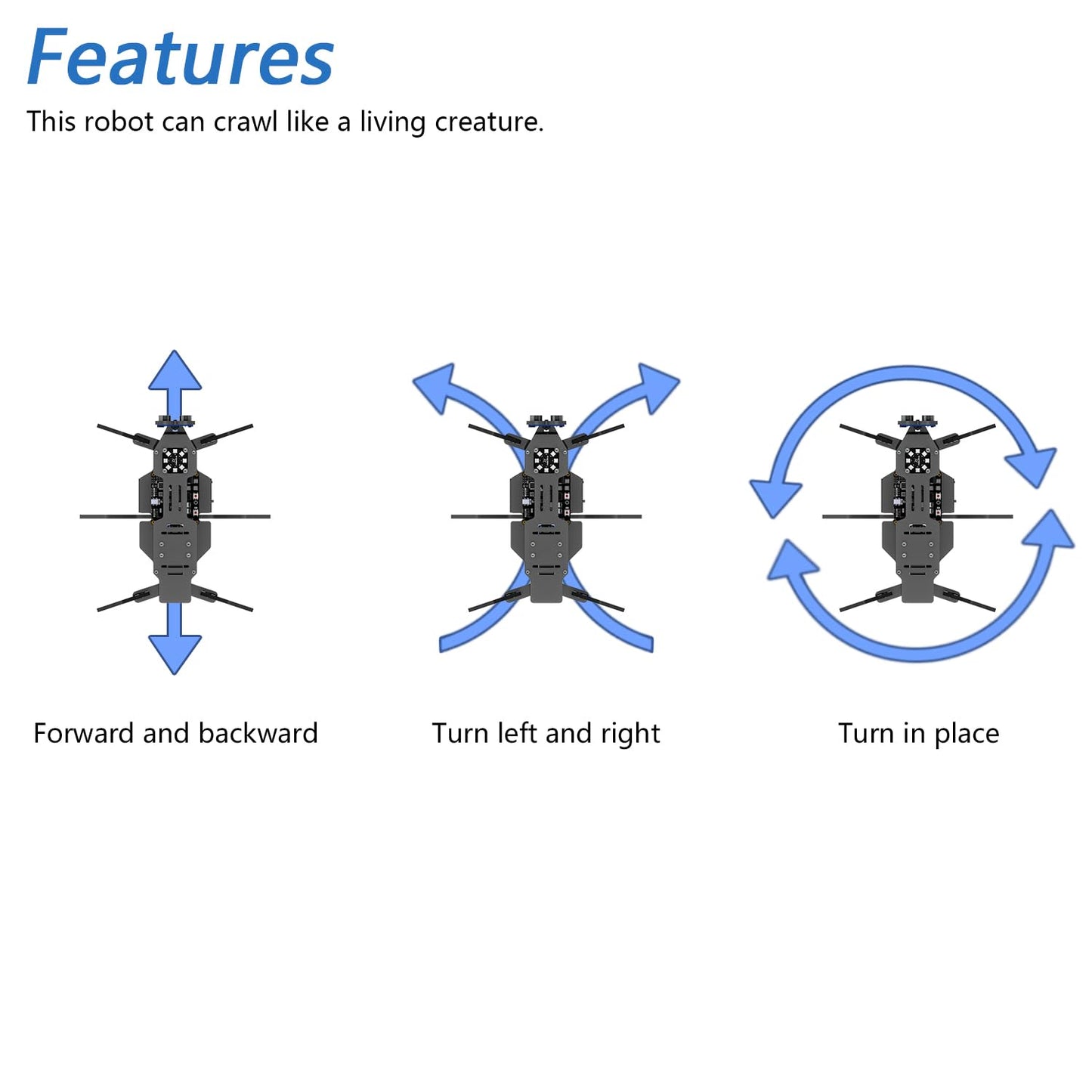 Freenove Robot Ant Kit (Compatible with Arduino IDE), Dot Matrix Expressions, Obstacle Avoidance, Wireless Control App, Ultrasonic Sensor Servo