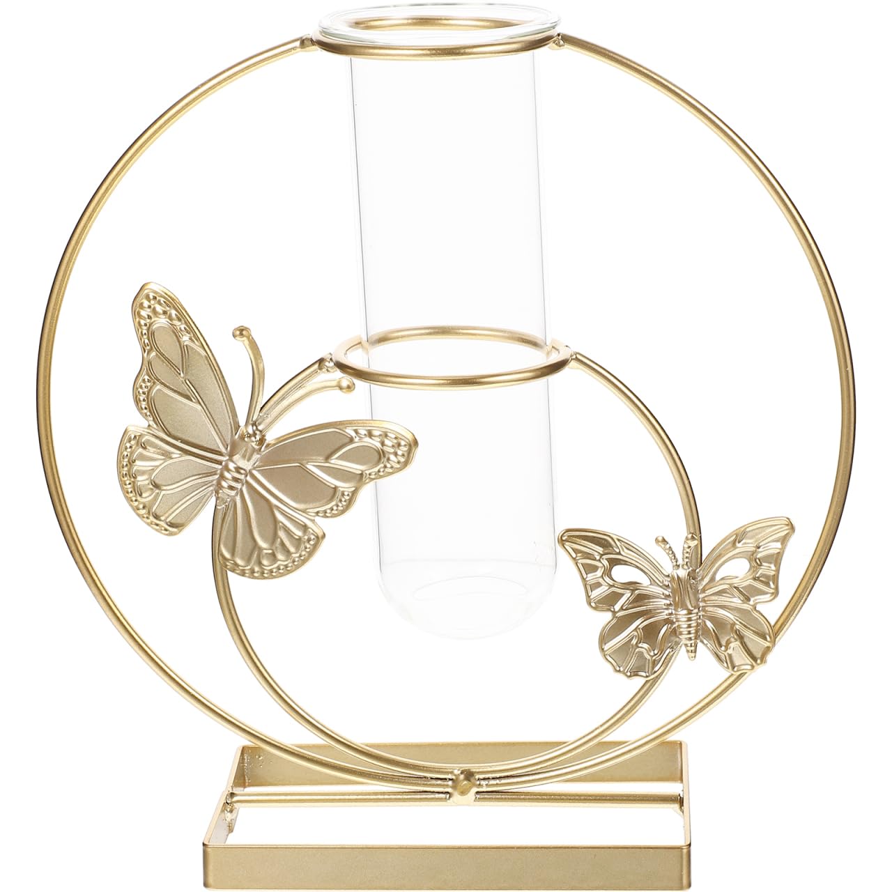 RORPOIR Hydroponic Flower Pot Clear Glass Vase with Butterfly Pattern 8.26X7.87X2.95In Decorative Desktop Planter for Home Wedding Party Centerpiece