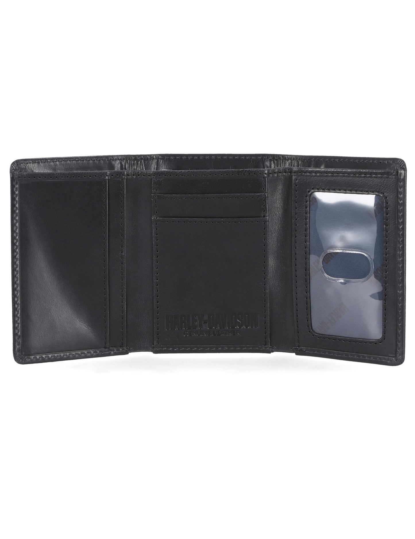 Harley-Davidson Men's Genuine Leather Rfid Blocking Trifold Wallet
