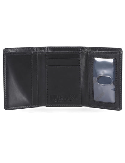 Harley-Davidson Men's Genuine Leather Rfid Blocking Trifold Wallet