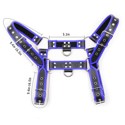 QUYUWOWO Harness for Man Adjustable Leather Harness Body Chest Half Harness Punk Belt Clubwear Costume