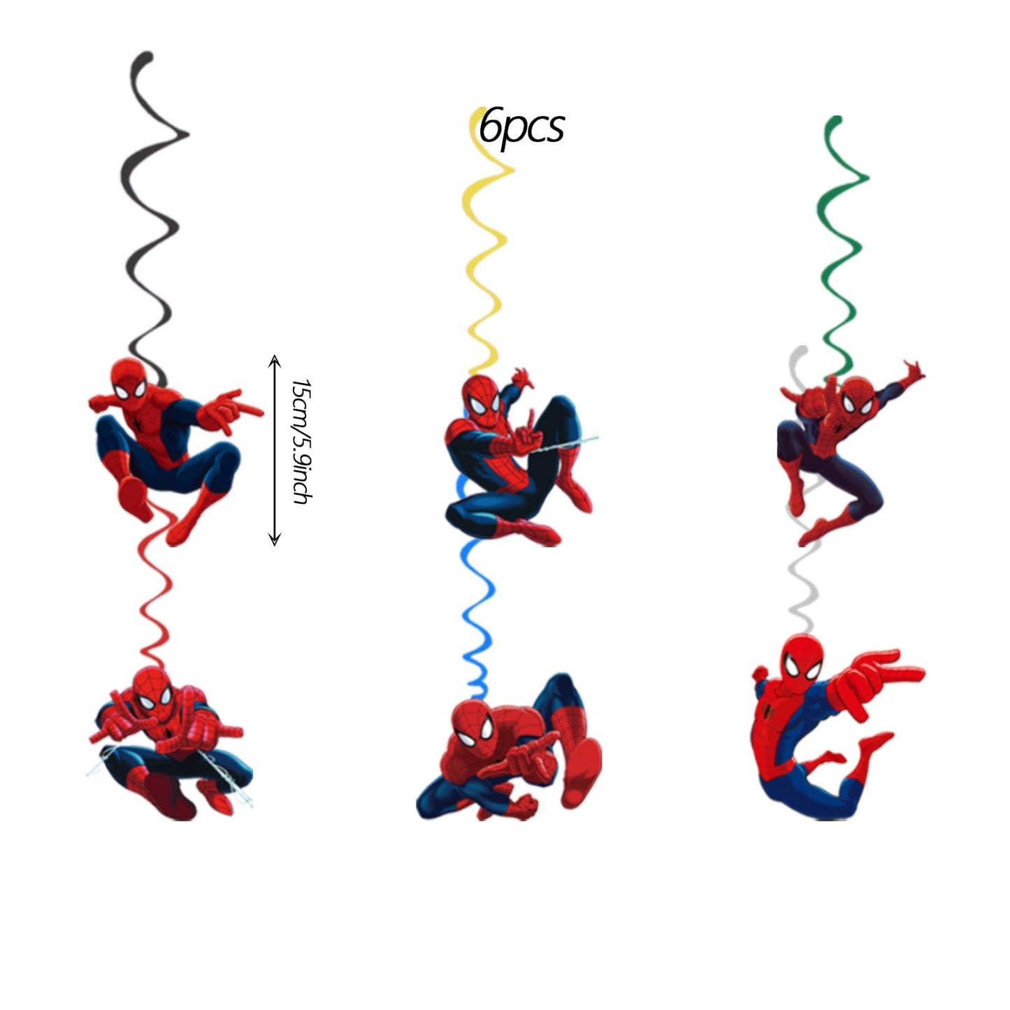 Cartoon spidey - themed birthday party supplies: "Happy Birthday" banner, 12inch latex balloons , 2 types of aluminium balloons hanging swirls,assemble the aluminum balloon