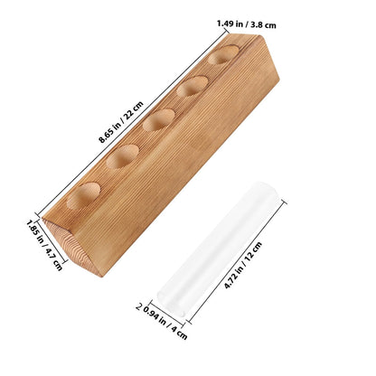 Gadpiparty Hydroponic Plants Vase with 5-Hole Glass Test Tubes and Wooden Stand, Water Propagation Station for Indoor Plant Growth and Desktop Terrarium Decor