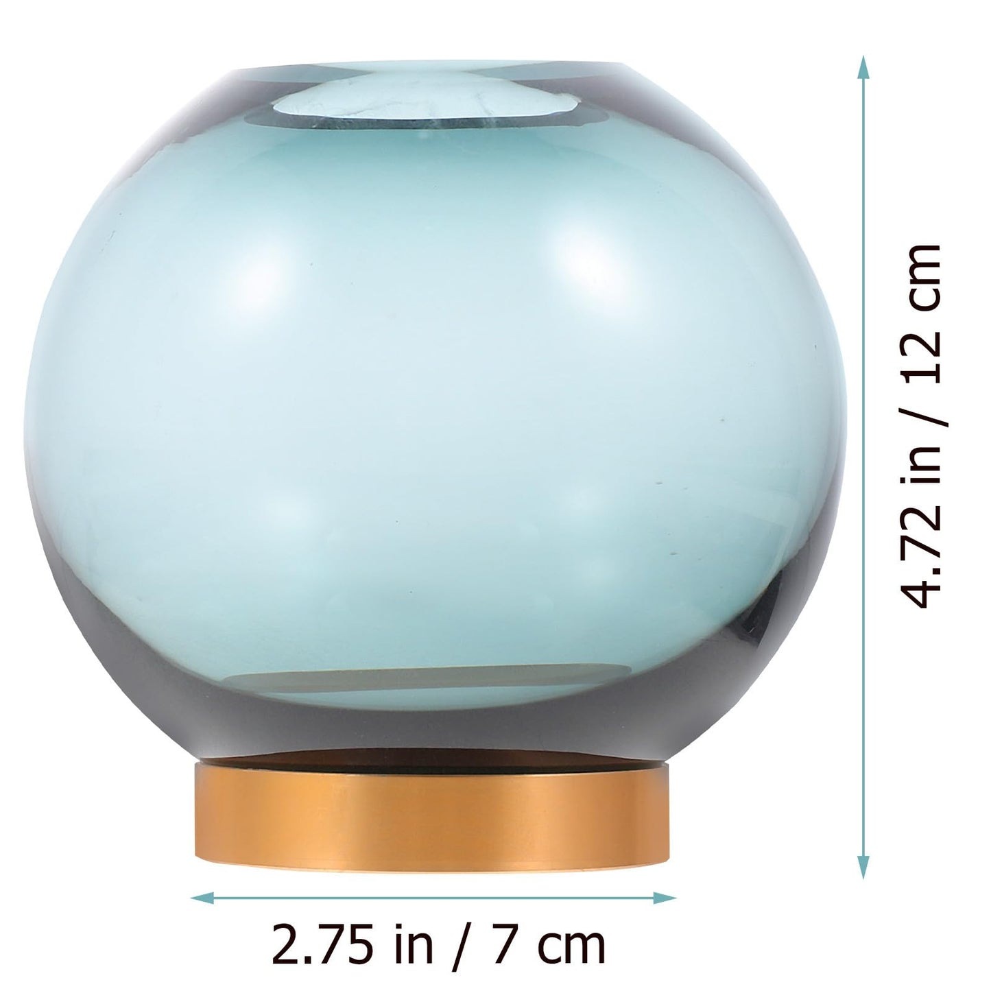 NUOBESTY Glass Vase with Copper Stand, Small Hydroponic Flower Planter for Floral Arrangement and Indoor Home Décor, Round Glass Terrarium Vase