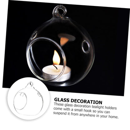BESTOYARD 20pcs Glass Tealight Holder Modern Hanging Candle Stand for Weddings Home Decor and Centerpieces Versatile Glass Terrarium for Candles and Plants