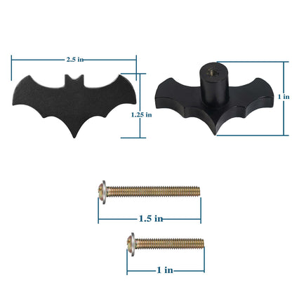 Gothvanity Gothic Bat Cabinet Knobs 8 Pack - Black Gothic Decor Handles for Kitchen Cabinet, Drawer, Dresser & Cupboard, Wooden 2.6x1.3 Inches