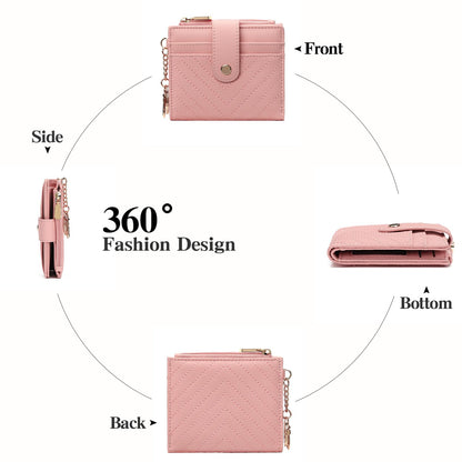 GAEKEAO Slim Wallet for Women, RFID Blocking Credit Card Holder Bifold Wallet with Zipper Coin Pocket, ID Window