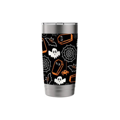 Ghost Spider Web Black Halloween Travel Cup Bottle Spooky Stainless Steel Insulated Tumbler