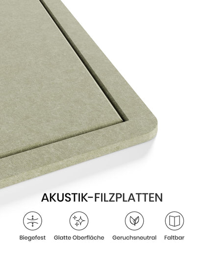 Fluxynara Bulletin Board, 35.4" x 23.6" Cork Board Alternative with 12 Safe Removable Adhesive Tabs, Foldable Felt Pin Board for Home Office, Classroom, Bedroom,Entryway for Walls—Sage