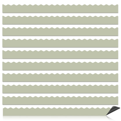 30 Pcs Magnetic Borders for Classroom Whiteboard - Grass Green Magnetic Bulletin Board Border Set - Scalloped Chalkboard Border Strips for Teachers, Parents, DIY Home,School & Office Decoration