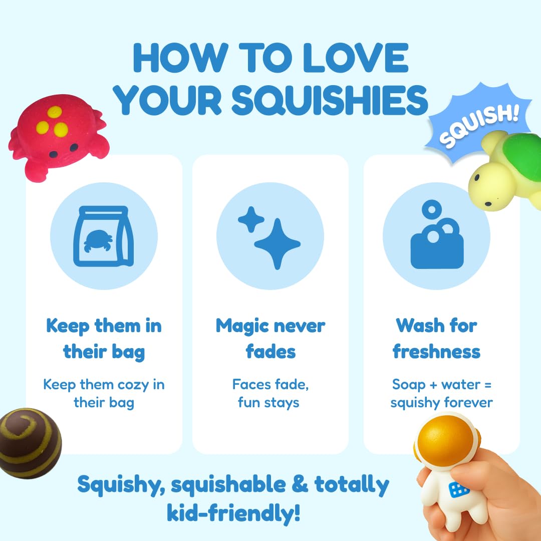 The Fidget Game SquishyLand in Rainbow Reef - Educational & Phonics Kindergarten Learning Activities for Children in Pre-K to 2nd Grade - Mochi Squishy Toys Set with Board Game (2-6 Players)