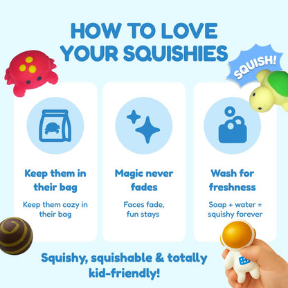 The Fidget Game SquishyLand in Rainbow Reef - Educational & Phonics Kindergarten Learning Activities for Children in Pre-K to 2nd Grade - Mochi Squishy Toys Set with Board Game (2-6 Players)
