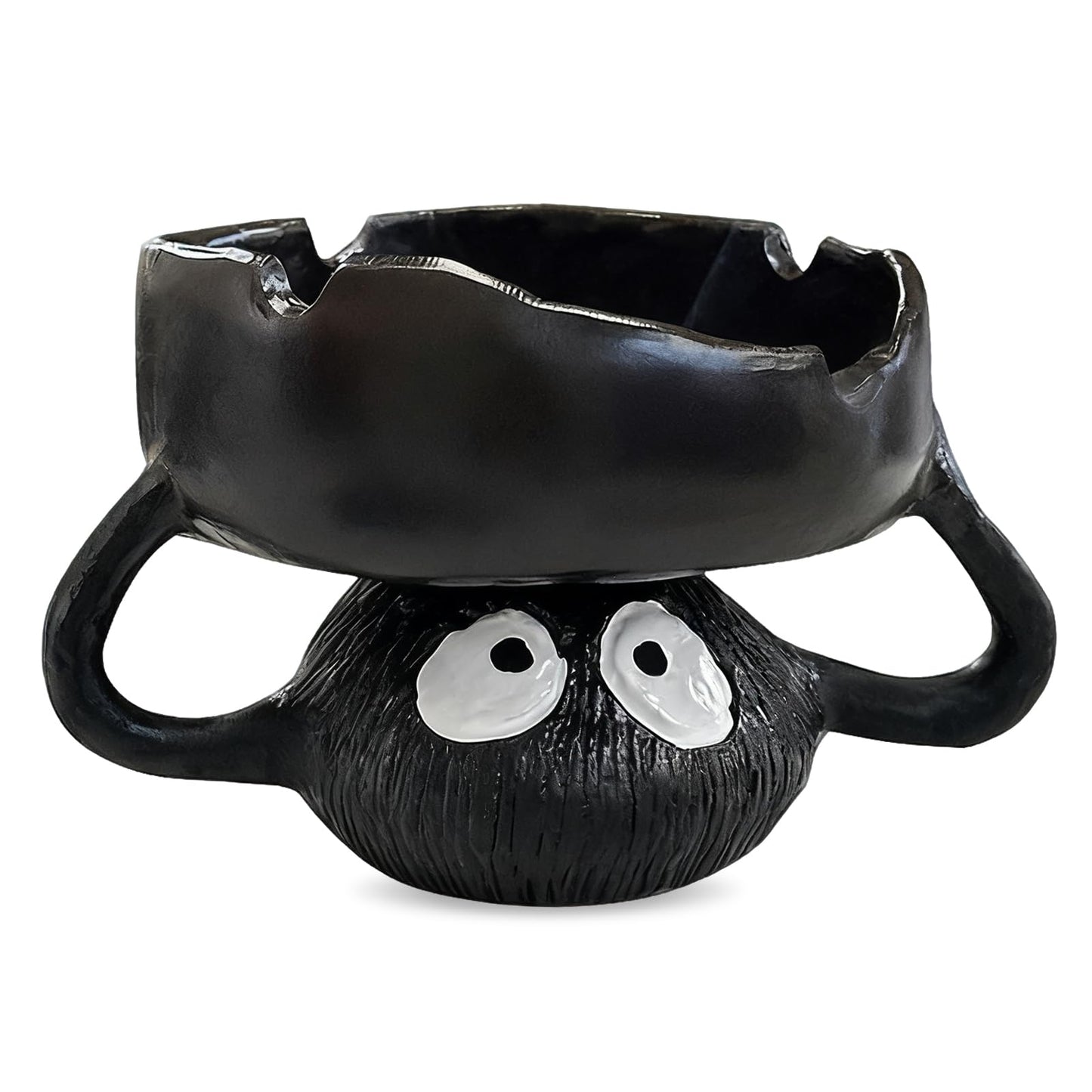 Funny Ashtrays, Resin Cartoon Soot Sprite Holders for Tealight Candle/Crystal/Jewelry/Keys for Home Decor, Unique Gag Gifts for White Elephant/Housewarming//Father's Day/Halloween/Christmas, Black
