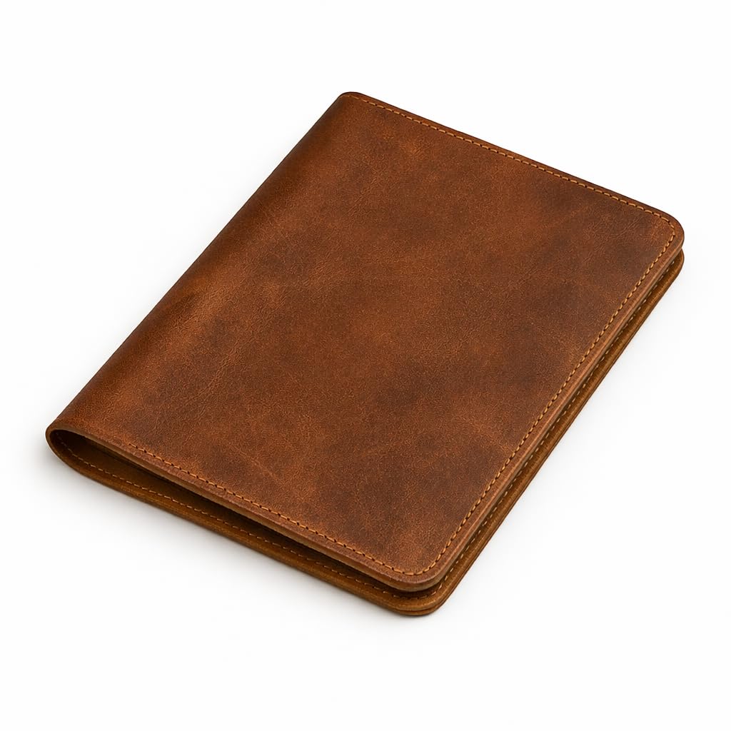 TheAntiq A5 Leather Journal 5.75x8.25 inch - Refillable Journal Cover for Large Moleskine, Leather Handmade Notebook A5 Cover Large Leather Journal for Professionals