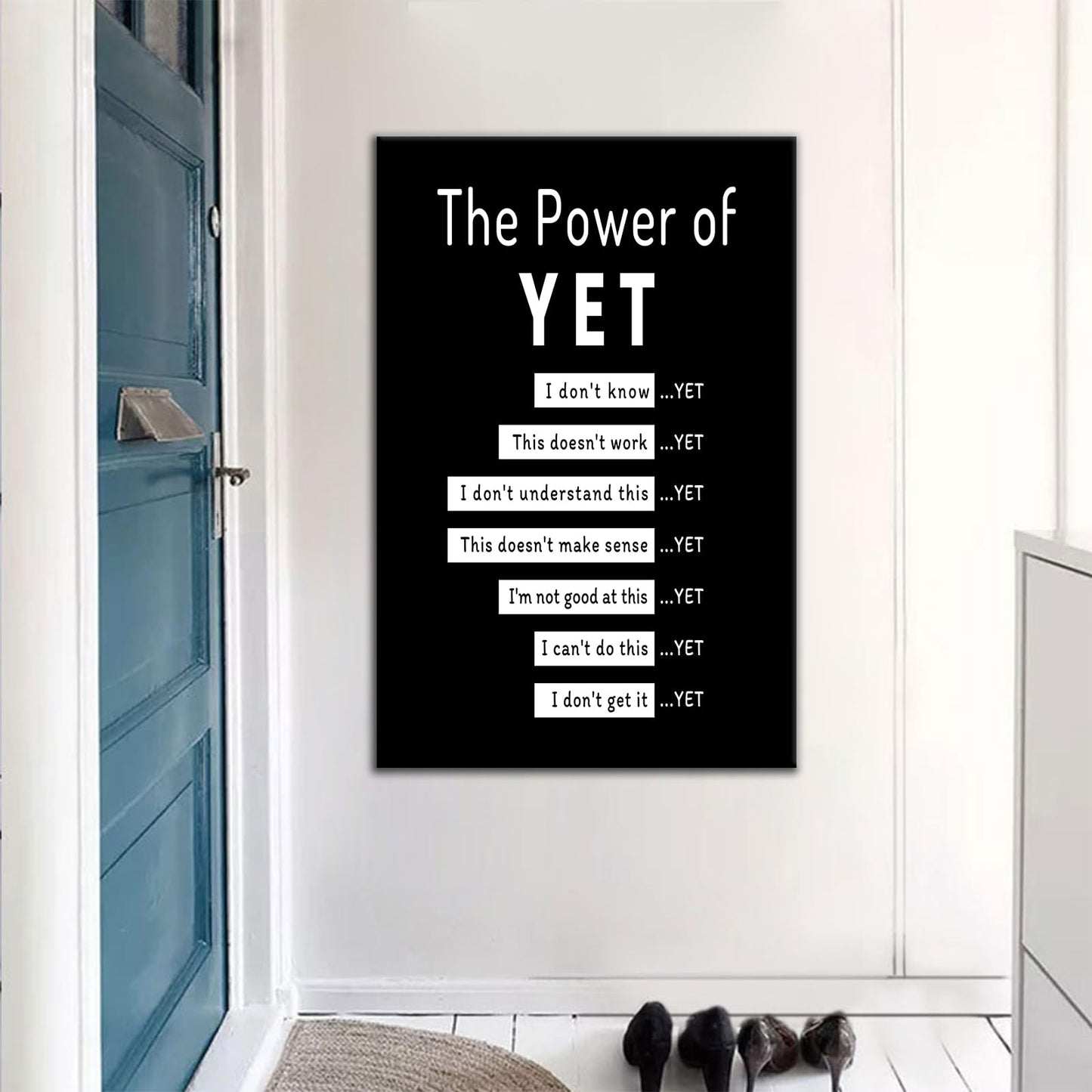 Motivational Wall Art Inspirational Entrepreneur Quotes Picture Painting Canvas Print Positive Theme Quotes Wall Decor Artwork for Home Teens Room Office Teacher Stretched and Framed [18''Wx24''H]