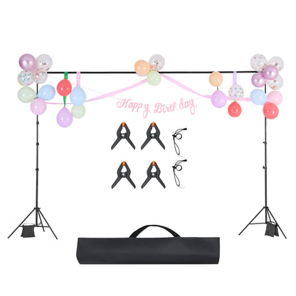 VEVOR Backdrop Stand, 10 x 10 ft Adjustable Photo Backdrop Stand Kit, Portable Background with 4 Crossbars, Heavy Duty Projector Screen , for Wedding, Photo Video Studio & Party
