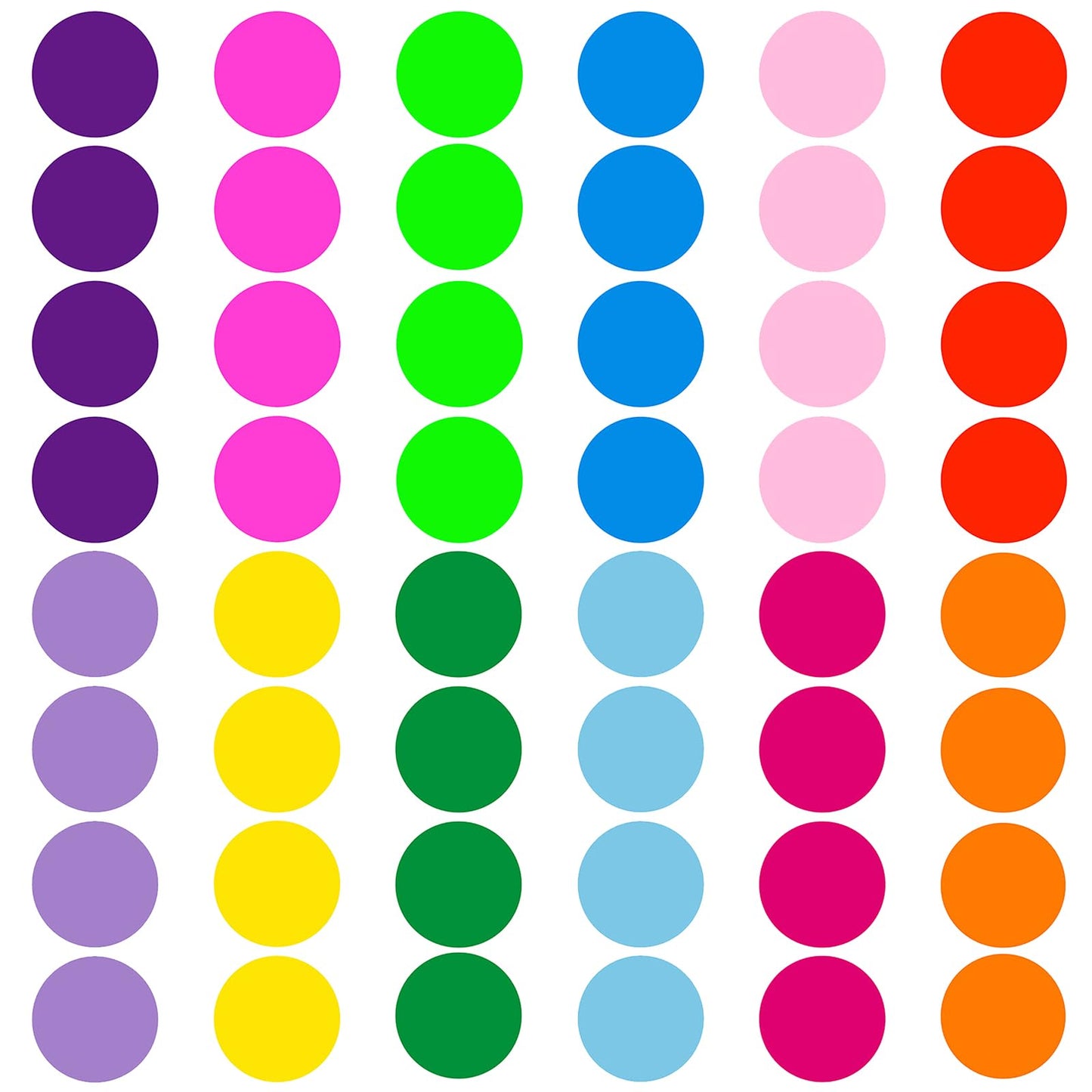 ELANE 48 Pcs Colorful Dry Erase Dots for Classroom Tables, Board for Desk, Sticker for Wall, Tables (6 Inch) (48)