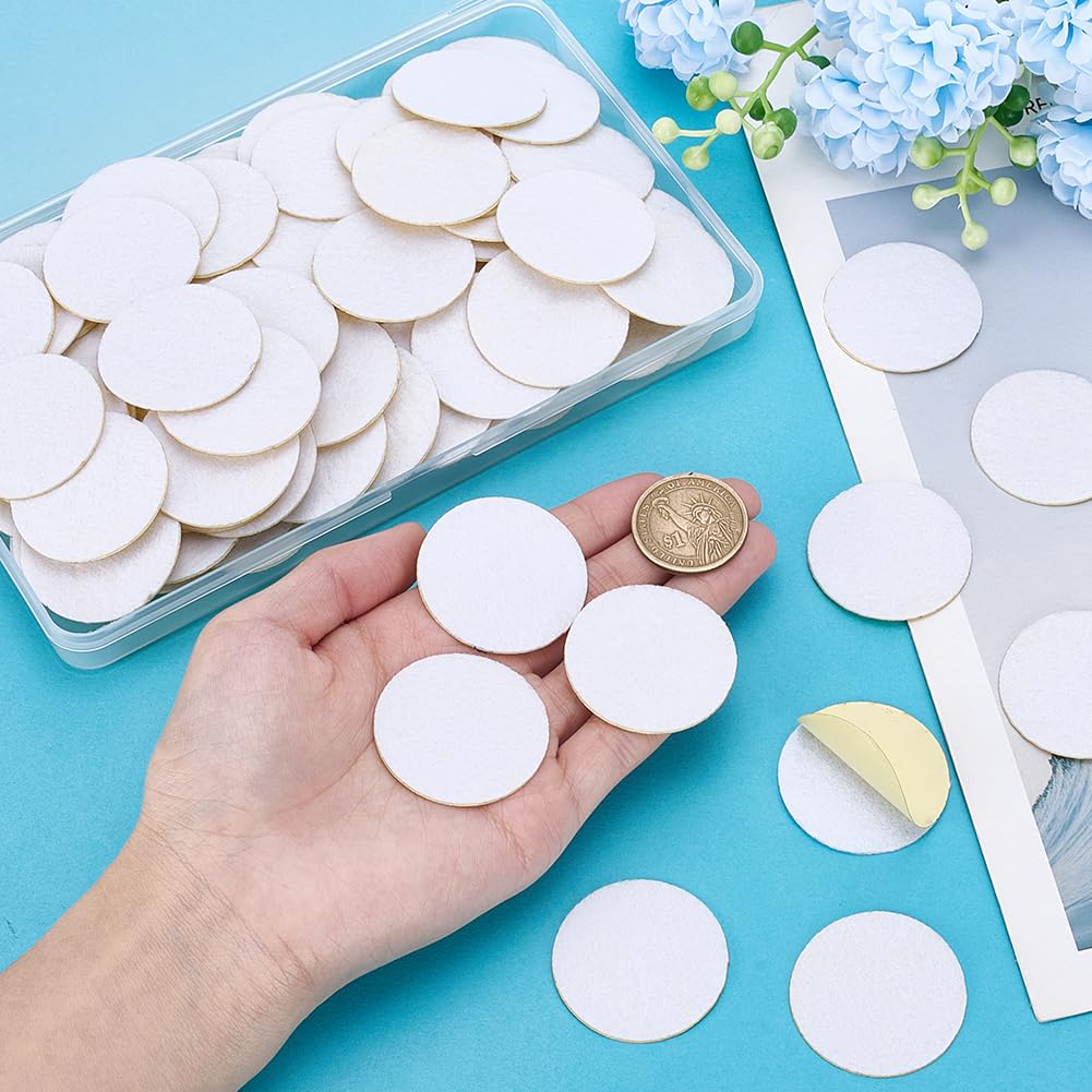 PH PandaHall 200pcs White Felt Circles 1.5 Inch Round Self-Adhesive Felt Pads Craft Stickers for Sewing Handcraft DIY Crafts Halloween Ghost Eyes Home Decor Christmas Ornaments