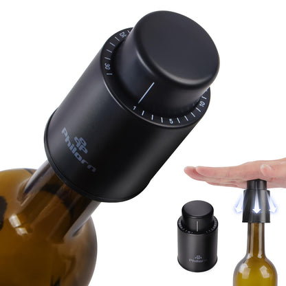 3 PACK Wine Bottle Stoppers, Philorn Vacuum Wine Stoppers - Saver Toppers for Wine Bottles, Reusable Wine Cork Cover Keep Wine Fresh after Opening, Real Vacuum Pump Wine Keeper Cap Preserver - Gifts