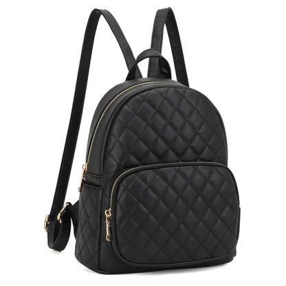 KL928 Quilted Mini Backpack for Women, PU Leather Backpack Purse Designer Satchel Bag, Small Casual Daypack for Ladies