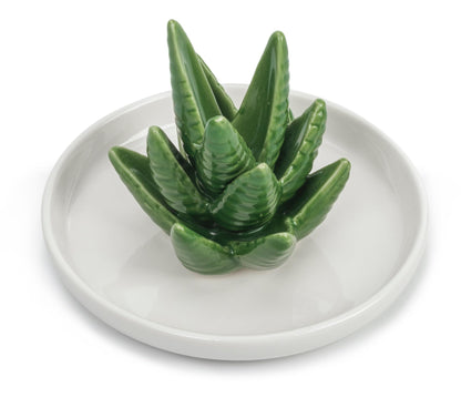 NociHah Cactus Ring Holder Jewelry-Dish - Ceramic Plant Decor Jewelry Dish Bracelet Earrings Necklace Tray for Birthday Gifts Home Wedding Decor