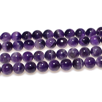 MJDCB Natural Dreamy Amethyst Beads Round Stone Beads DIY Loose Beads for Jewelry Making Beads 15" (8mm)