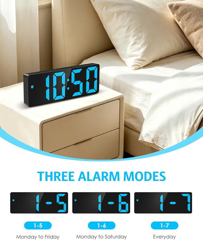 AMIR Digital Alarm Clock, 6.3" Large LED Display Bedside Clock | Auto Night Dimming, 12/24H, Adjustable Snooze, Dual Power Supply, Bedroom Office