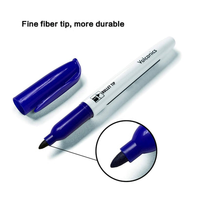 Volcanics Blue Dry Erase Markers Low Odor Fine Whiteboard Markers Thin Box of 12