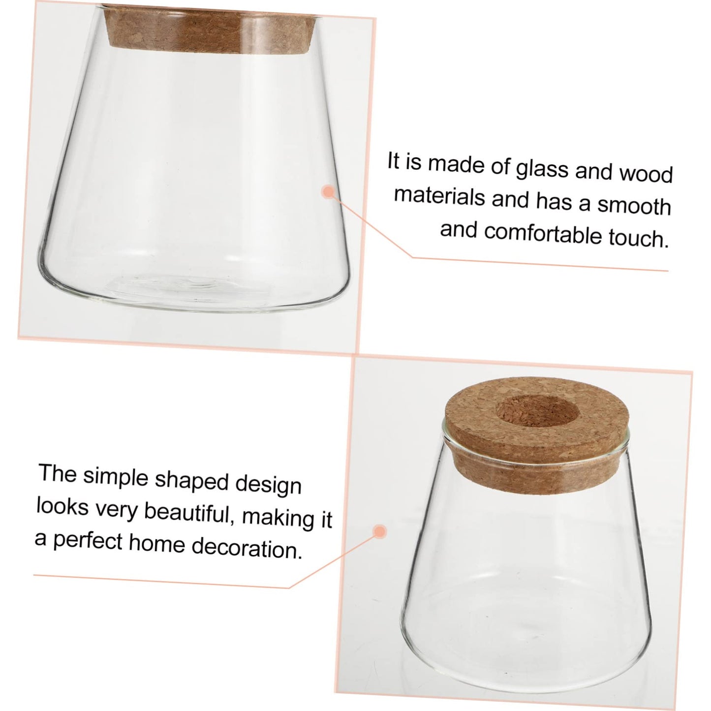JUMPLAWN 2pcs Hydroponics Glass Planter Stylish Desktop Terrarium for Chic Water-Planting Vase for Indoor Gardening for Plant