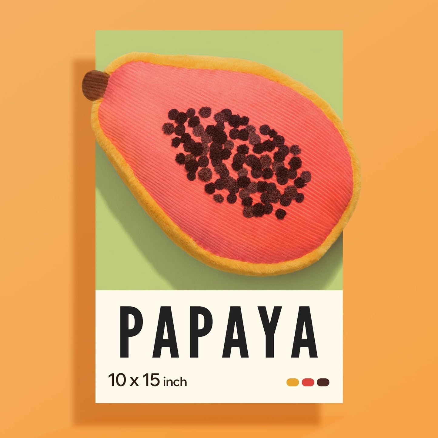 Phantoscope Papaya Shaped Throw Pillow, Fruit Themed Cushion for Couch, Bed and Chair, Pink, 10 x 15 inches