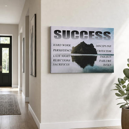 Motivational Canvas Wall Art Success Entrepreneur Quotes Poster Print Inspirational Pictures Painting for Office Class Room Home School Wall Decoration Stretched and Framed [24''Wx18''H]